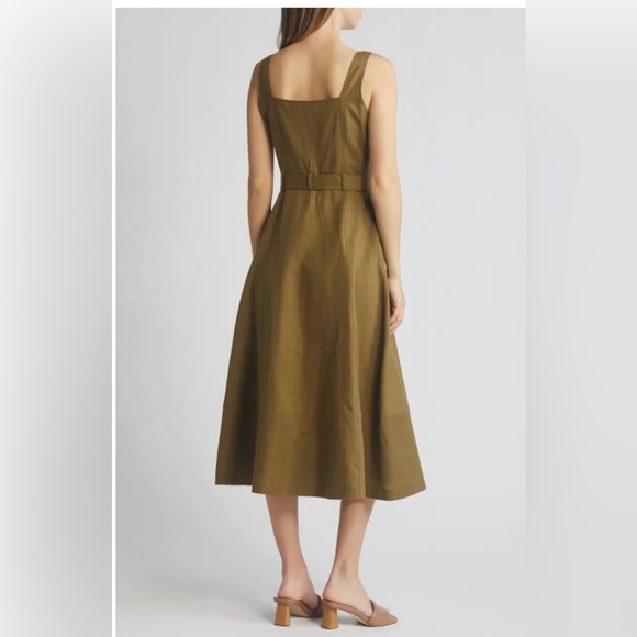 PAIGE Arienne Sleeveless Belted Linen
& Cotton Midi Dress SIze 2 new with tags - Picture 2 of 15